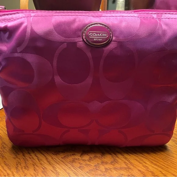 Coach Pink Tote with Signature Monogram - Picture 2 of 7